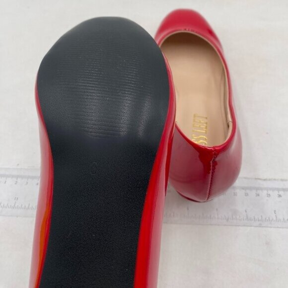 miss left Women Formal Low Heel Closed Rounded Toe Pumps Chunky Block Heeled Red - Picture 6 of 8